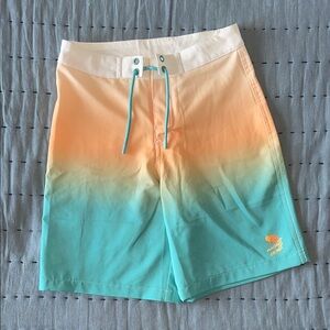 Zara Kids Boys Gradient Swim Shorts - Orange and Blue